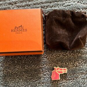 Authentic Hermes horse Charm scarf ring